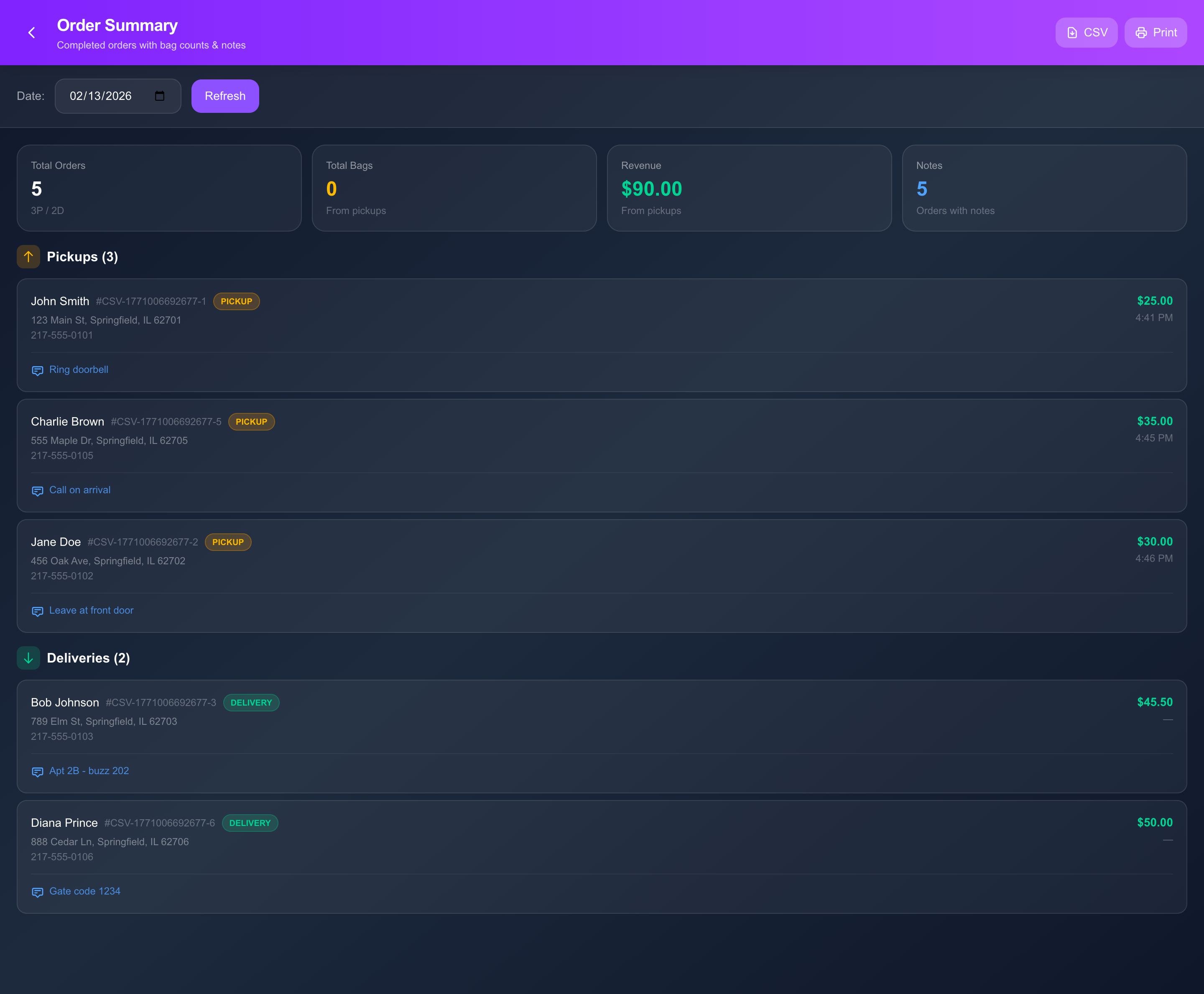 Delivery Route Planning App